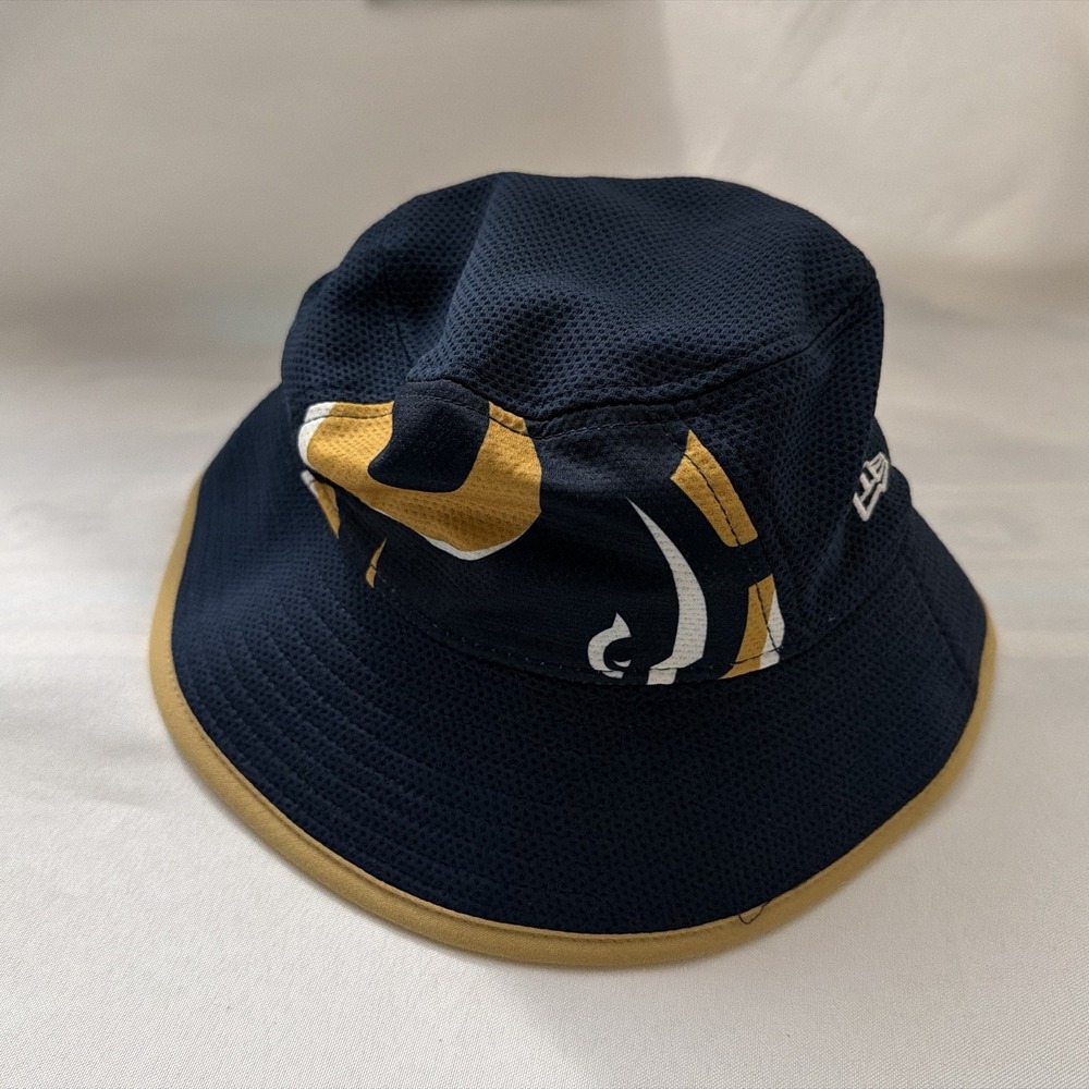 Los Angeles Rams Bucket Hat New Era Navy Blue Khaki NFL OSFM EUC